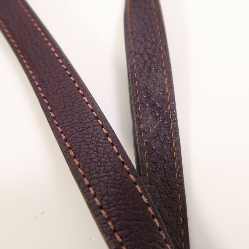 HERMES Chevre皮革Cabana 35銀扣肩背袋Raisin-13