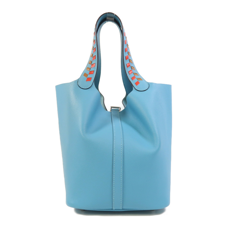 HERMES Epsom皮革Picotin MM銀扣手挽袋Bleu Du Nord-1