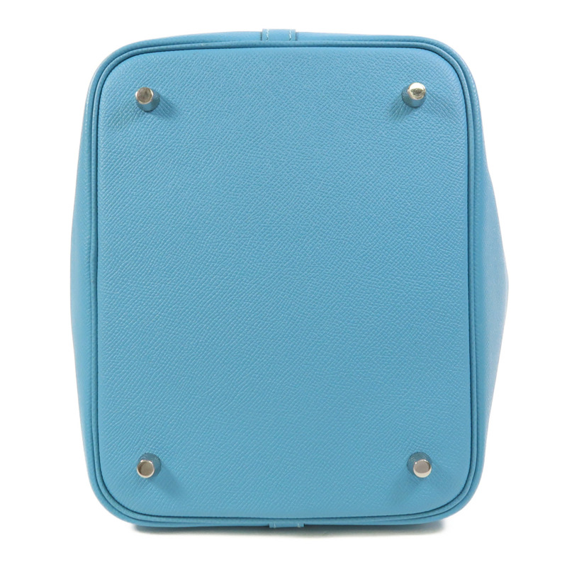 HERMES Epsom皮革Picotin MM銀扣手挽袋Bleu Du Nord-3