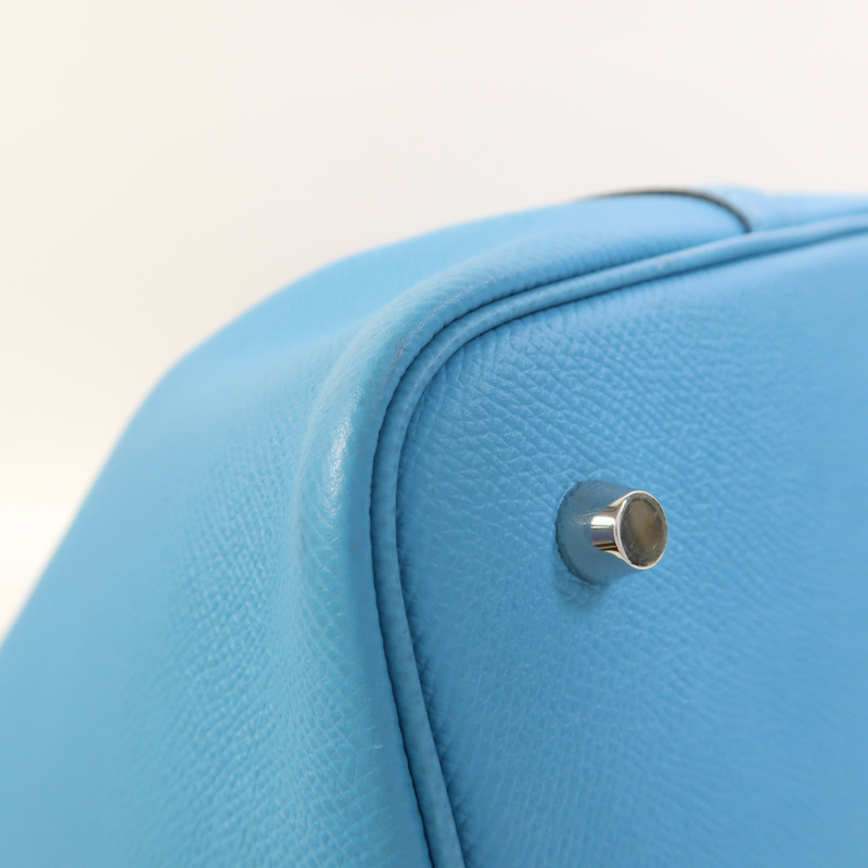 HERMES Epsom皮革Picotin MM銀扣手挽袋Bleu Du Nord-11