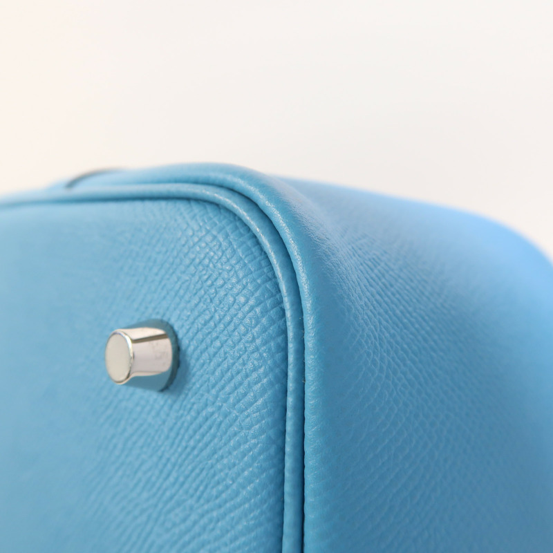 HERMES Epsom皮革Picotin MM銀扣手挽袋Bleu Du Nord-12