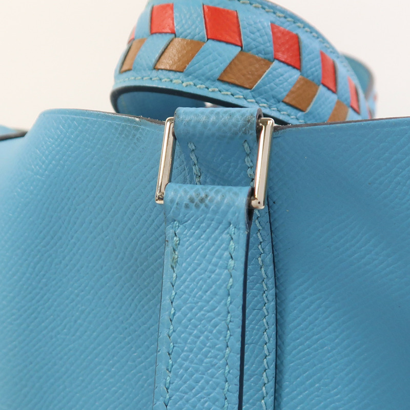 HERMES Epsom皮革Picotin MM銀扣手挽袋Bleu Du Nord-18