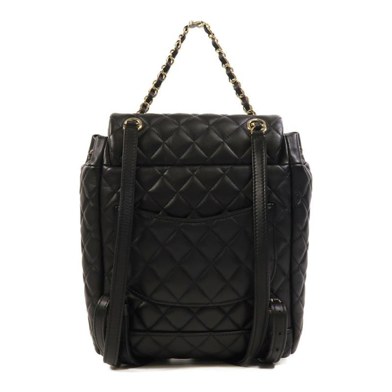 CHANEL 羊皮皮革Backpack金扣背包-1