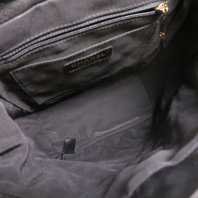 CHANEL 羊皮皮革Backpack金扣背包-4