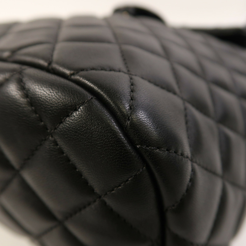 CHANEL 羊皮皮革Backpack金扣背包-11