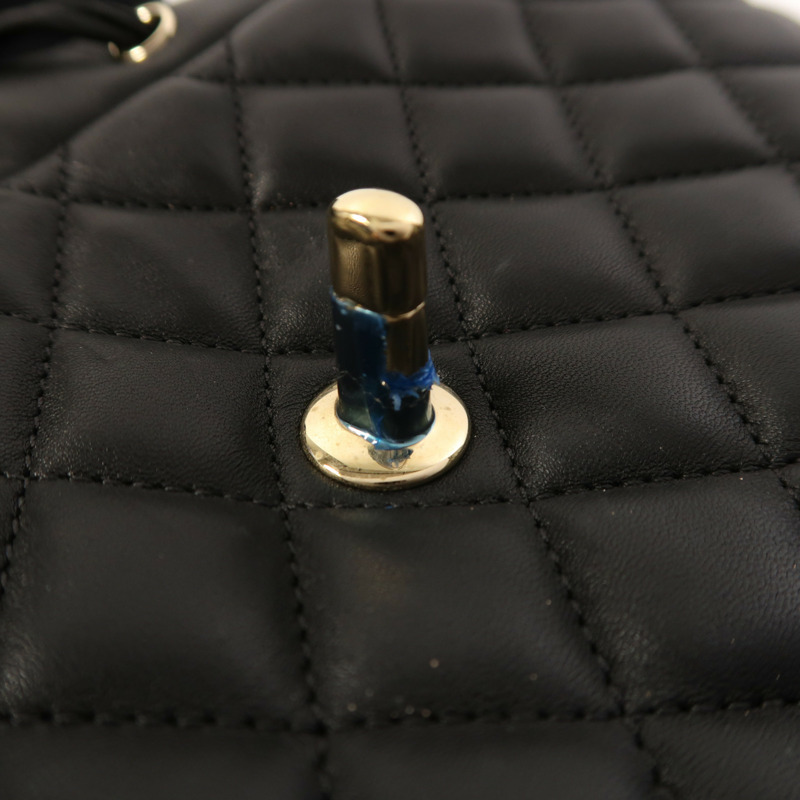 CHANEL 羊皮皮革Backpack金扣背包-18