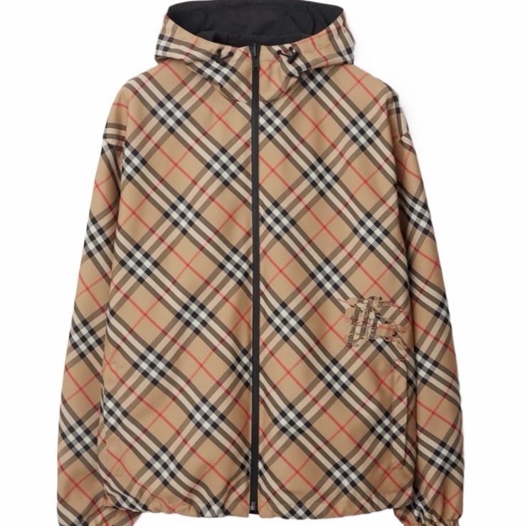 Burberry 男士 雙面格紋休閒夾克XXXS XS S M L XL XXL碼模特身高 184 CM，穿著 UK M 碼-0