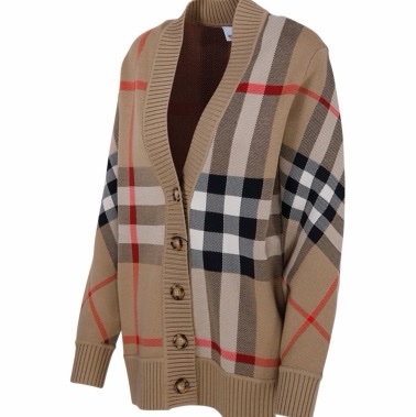Burberry 女士 格紋羊毛混紡開衫XXXS XXS XS S M L XL碼-1