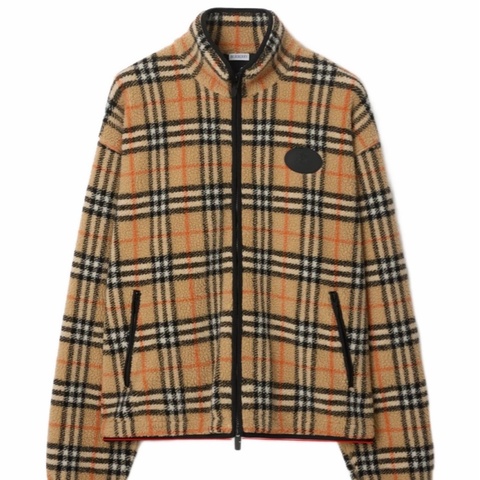 Burberry 男士 格紋羊毛羊絨混紡抓絨衛衣S M L XL碼