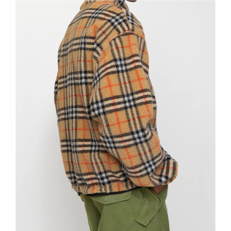 Burberry 男士 格紋羊毛羊絨混紡抓絨衛衣S M L XL碼-2