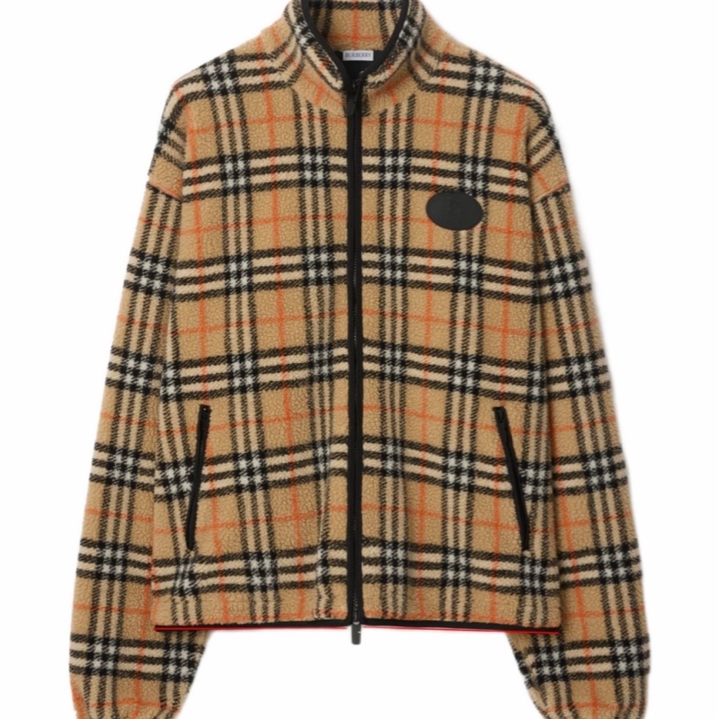 Burberry 男士 格紋羊毛羊絨混紡抓絨衛衣S M L XL碼-3