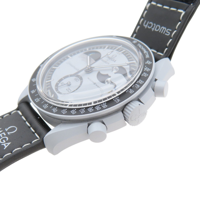 全新歐米茄 x Swatch 超霸系列地球任務月相石英腕錶 SO33M700，尼龍錶帶和生物陶瓷錶殼，灰色，1405-3