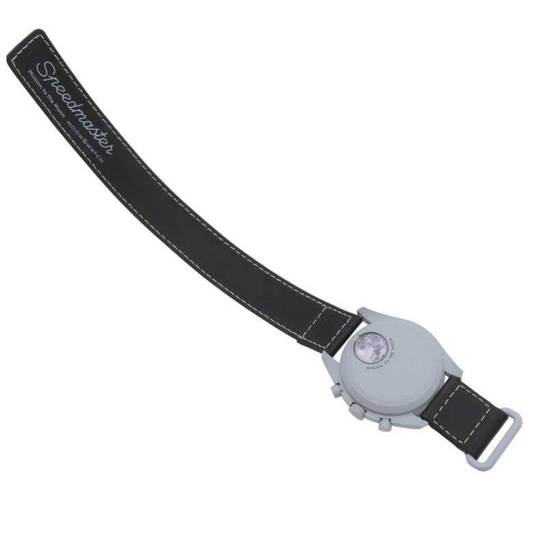 全新歐米茄 x Swatch 超霸系列地球任務月相石英腕錶 SO33M700，尼龍錶帶和生物陶瓷錶殼，灰色，1405-5