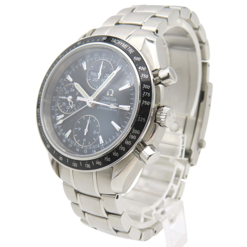 成色極佳的歐米茄超霸系列三曆星期日曆3220.50自動腕錶，不鏽鋼黑色錶盤，型號0423-1