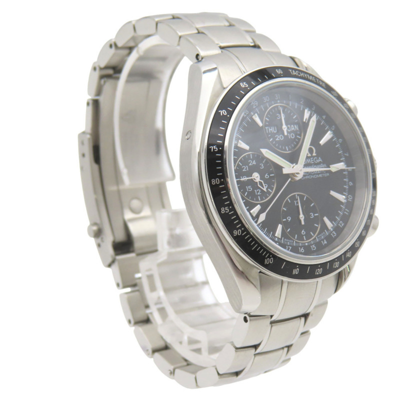 成色極佳的歐米茄超霸系列三曆星期日曆3220.50自動腕錶，不鏽鋼黑色錶盤，型號0423-2