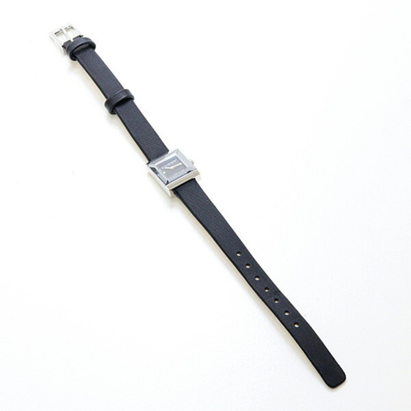 Gucci GUCCI 女士腕錶 G Frame 128.5 黑色錶盤 3P 鑽石 不鏽鋼石英錶-2
