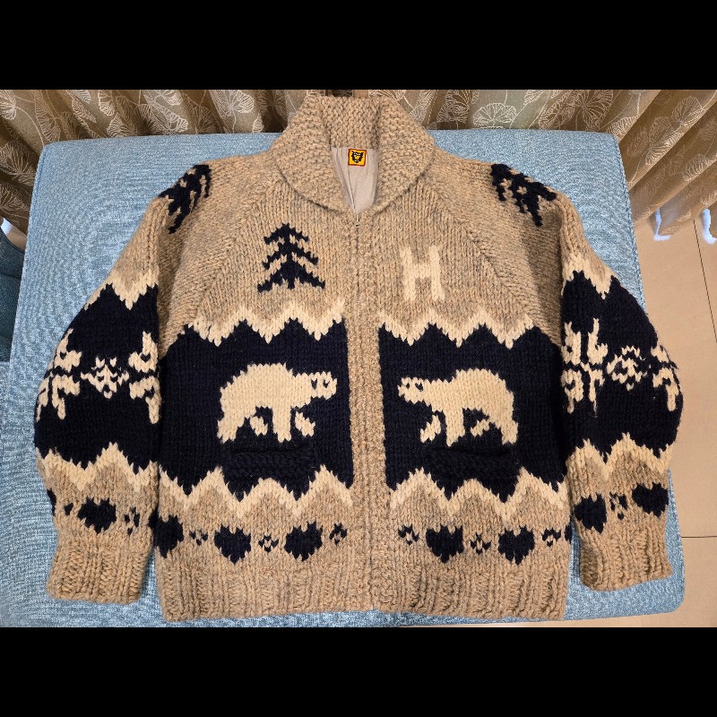 HUMAN MADE北極熊羊毛外套POLAR BEAR COWICHIAN-6