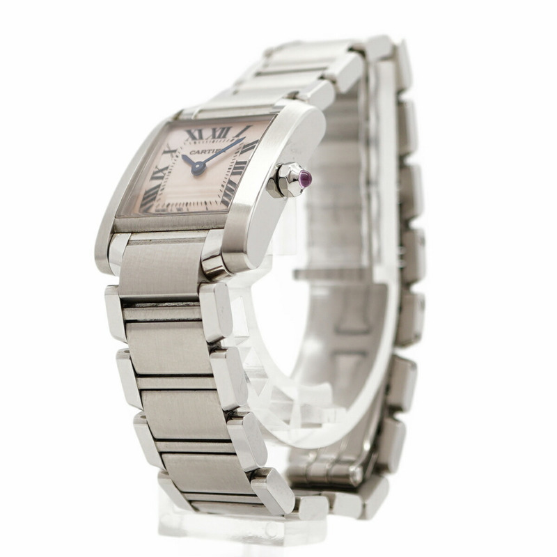 卡地亞 Tank Française SM W51028Q3 粉紅錶盤女錶-2
