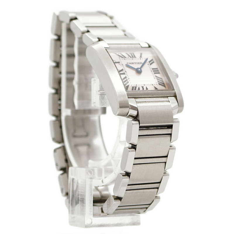 卡地亞 Tank Française SM W51028Q3 粉紅錶盤女錶-3