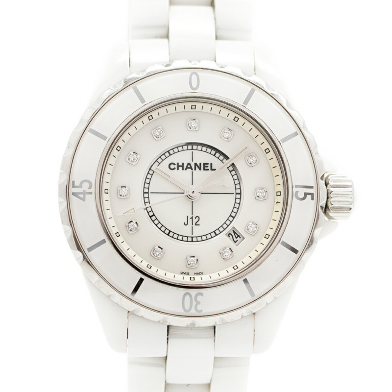 香奈兒 J12 H1628 白色錶盤女錶-0