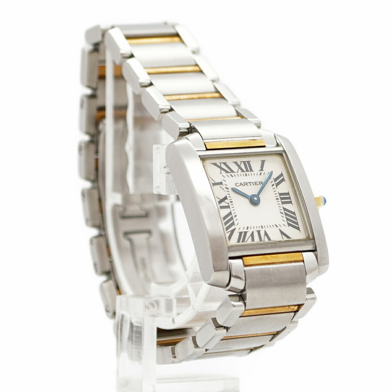 卡地亞 Tank Française SM 雙色腕錶 W51007Q4 白色錶盤 女士款-3