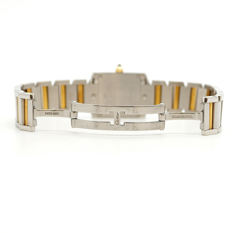 卡地亞 Tank Française SM 雙色腕錶 W51007Q4 白色錶盤 女士款-4