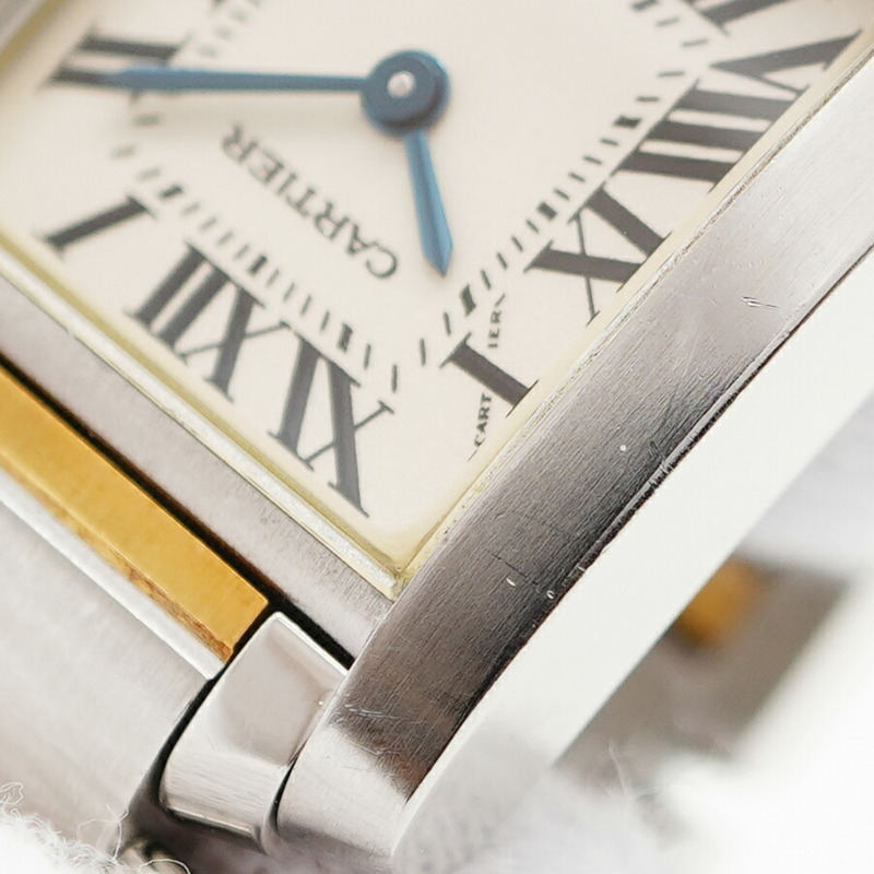 卡地亞 Tank Française SM 雙色腕錶 W51007Q4 白色錶盤 女士款-7