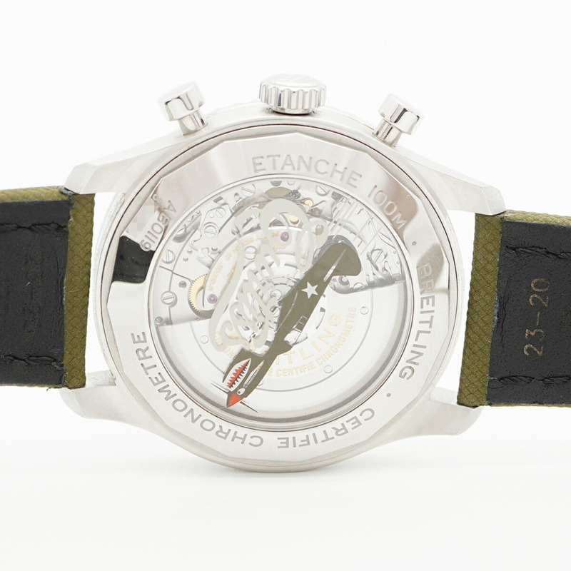 百年靈飛行員8型AB0119綠色錶盤男士腕錶-5