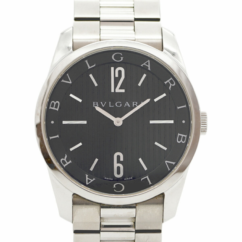 寶格麗 Solotempo ST42S 黑色錶盤男士腕錶-0