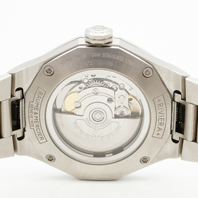 Baume & Mercier Riviera M0A10620 男士藍色錶盤腕錶-5