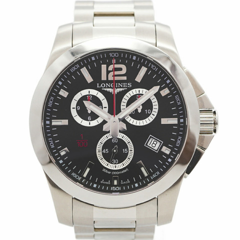 浪琴錶 Conquest L3.800.4.56.6 黑色錶盤男士腕錶