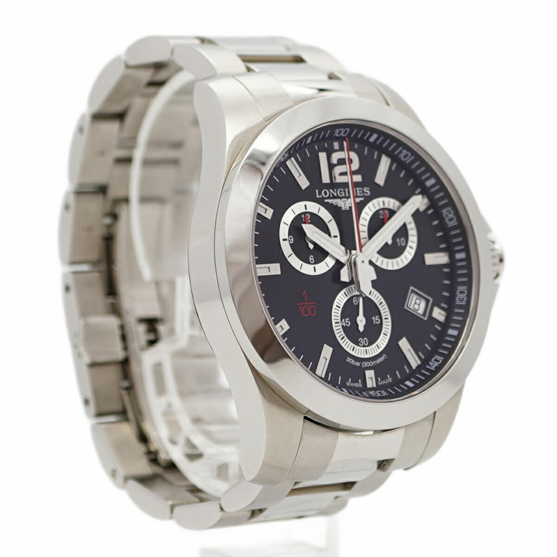 浪琴錶 Conquest L3.800.4.56.6 黑色錶盤男士腕錶-3