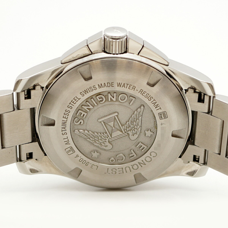 浪琴錶 Conquest L3.800.4.56.6 黑色錶盤男士腕錶-5