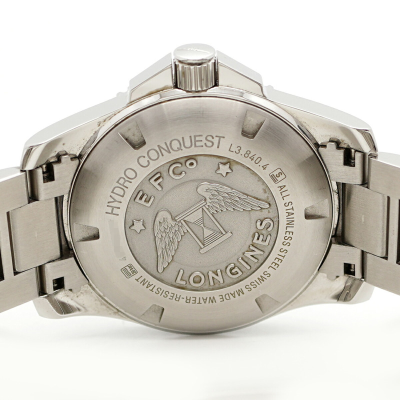 浪琴錶 HydroConquest L3.840.4.56.6 黑色錶盤男士腕錶-5