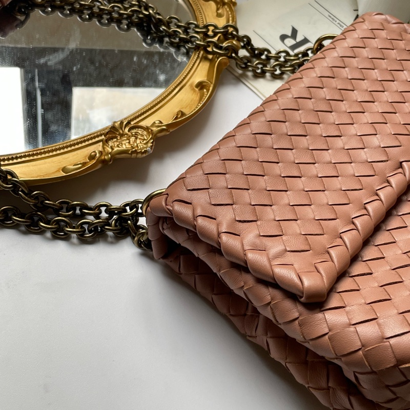 ▪️富貴選物FUGUEI▪️BV 藕粉色細編織肩背兩用包-1