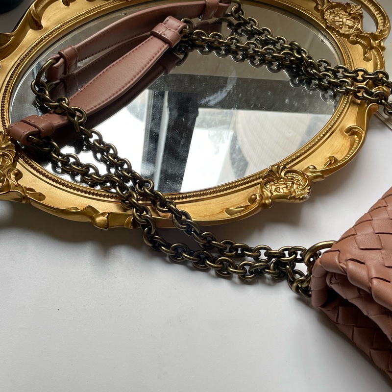 ▪️富貴選物FUGUEI▪️BV 藕粉色細編織肩背兩用包-2