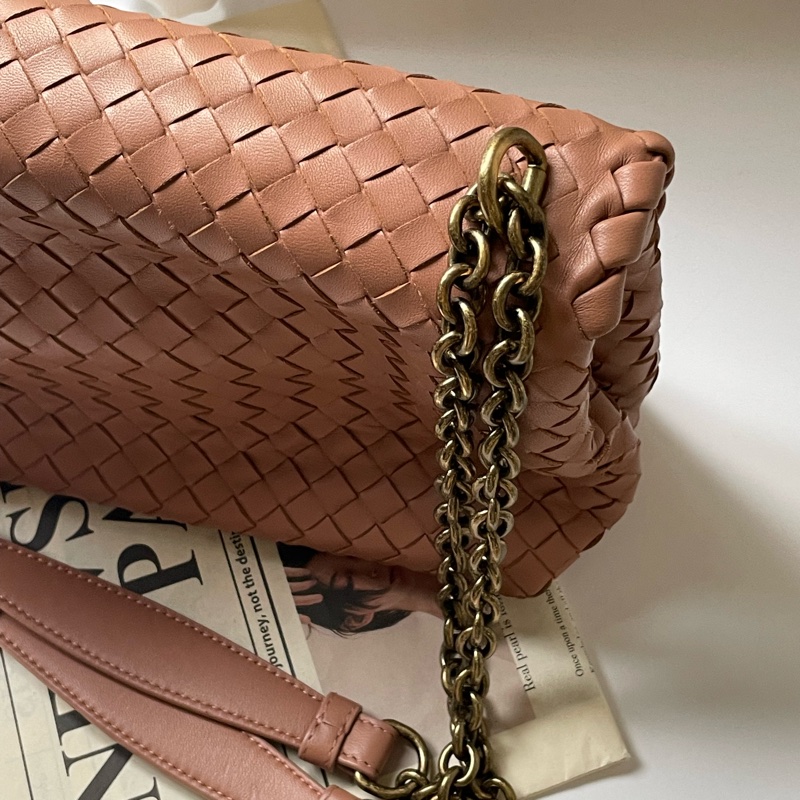 ▪️富貴選物FUGUEI▪️BV 藕粉色細編織肩背兩用包-9