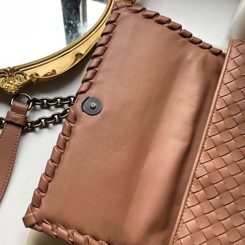 ▪️富貴選物FUGUEI▪️BV 藕粉色細編織肩背兩用包-11