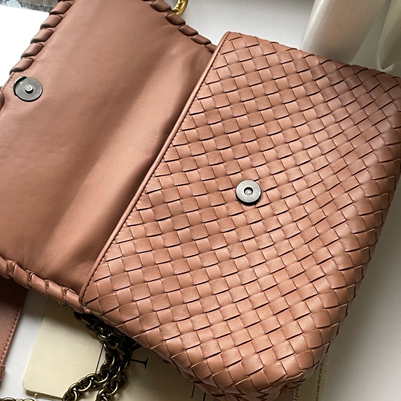 ▪️富貴選物FUGUEI▪️BV 藕粉色細編織肩背兩用包-12