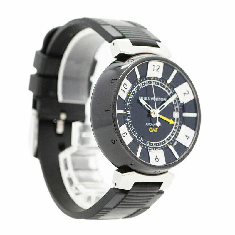 路易威登 Tambour GMT Q113K 黑色錶盤男士手錶-3