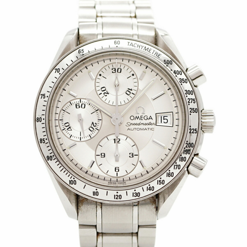 歐米茄超霸系列3513.30銀色錶盤男士腕錶-0