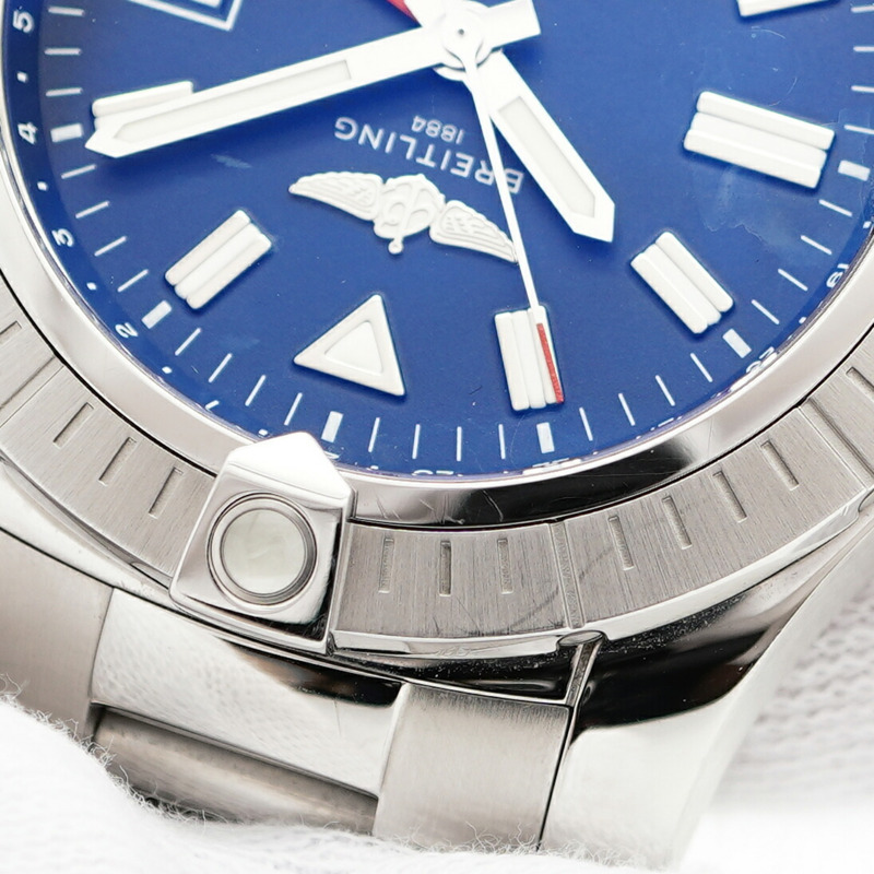 百年靈復仇者GMT A32395海軍藍錶盤男士腕錶-7
