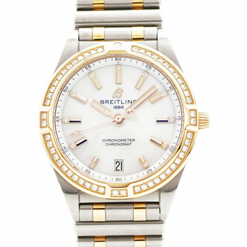 百年靈 Chronomat U77310 白色錶盤小姐腕錶