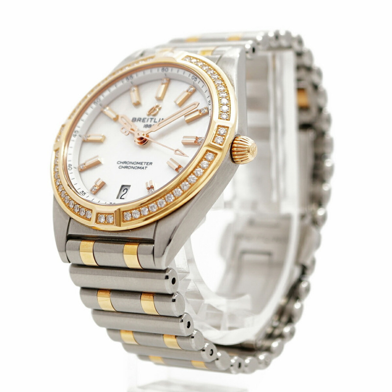 百年靈 Chronomat U77310 白色錶盤小姐腕錶-2