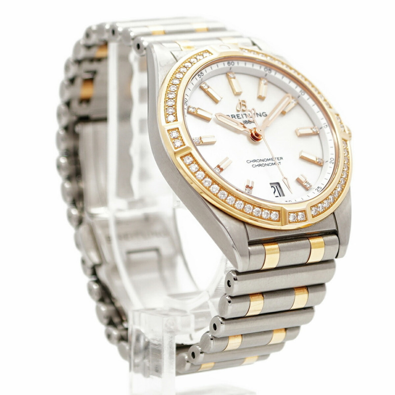 百年靈 Chronomat U77310 白色錶盤小姐腕錶-3