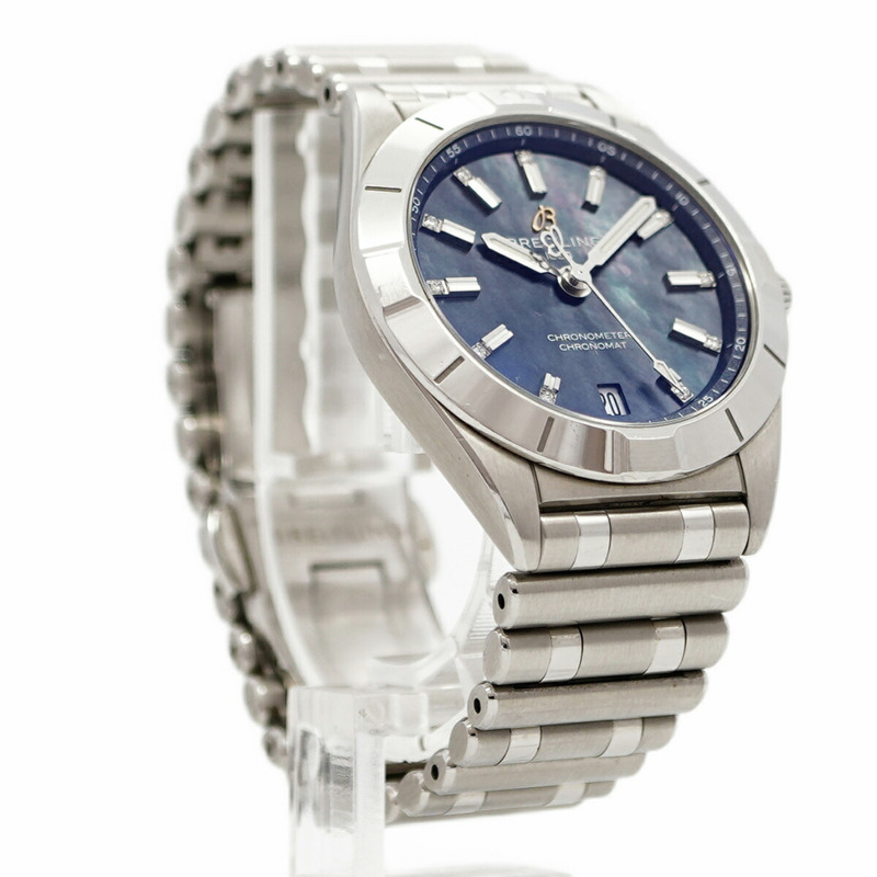 百年靈 Chronomat A77310 海軍藍錶盤女錶-3