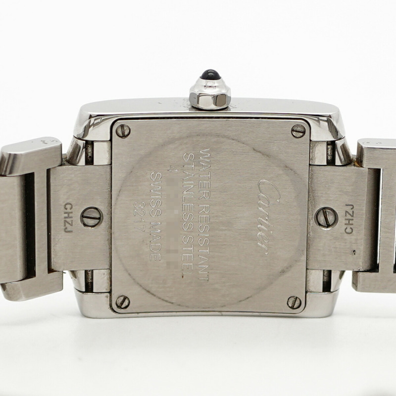 卡地亞 Tank Française 小鑽 W4TA0008 象牙色錶盤女士腕錶-4