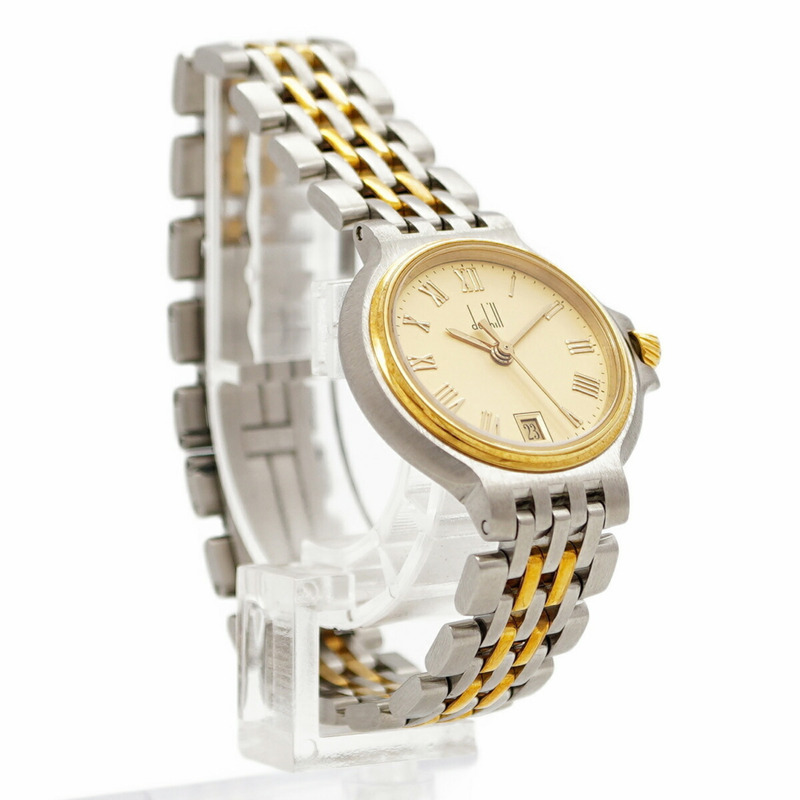 登喜路精英系列金錶盤女士腕錶-2