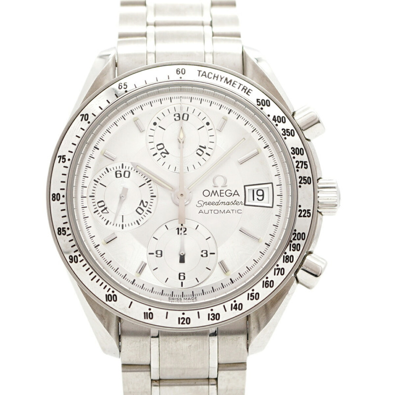 歐米茄超霸系列3513.30銀色錶盤男士腕錶-0