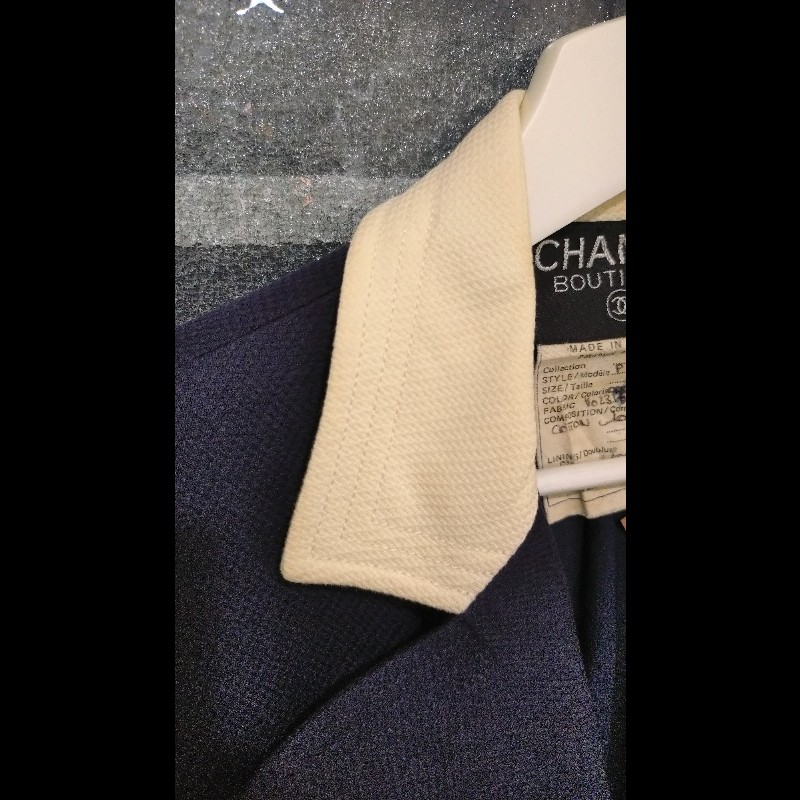 Chanel 白領深藍長版外套-1